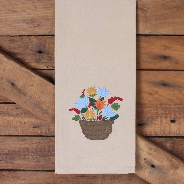 Floral Basket Towel (set of 2)