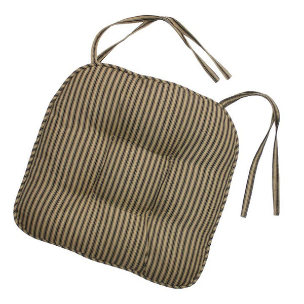 York Ticking Black Chair Pad - Due Back July 2026