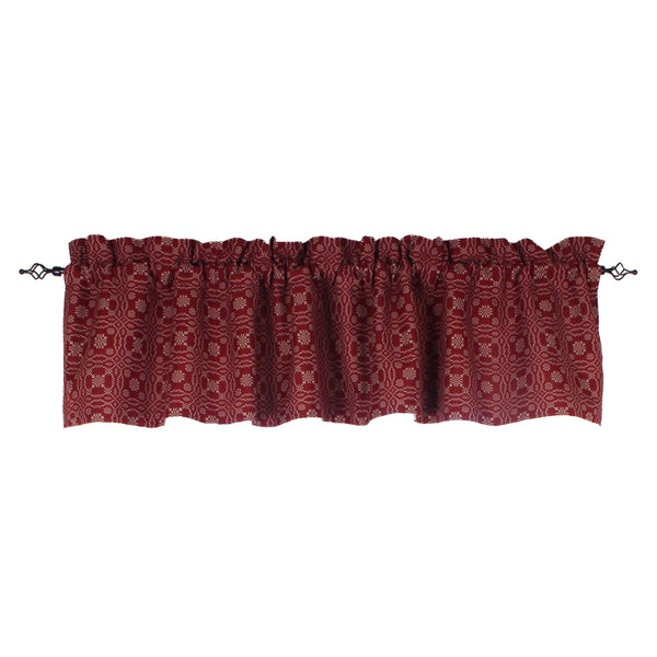 Lover’s Knot Barn Red Valance | Primitive Country Window Decor