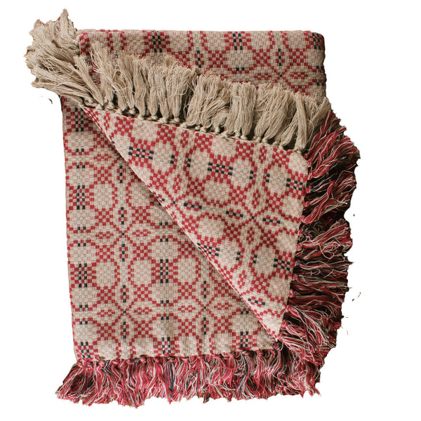Kendall Jacquard Red Afghan Woven Throw