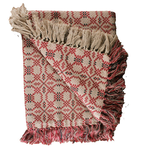 Kendall Jacquard Red Afghan Woven Throw