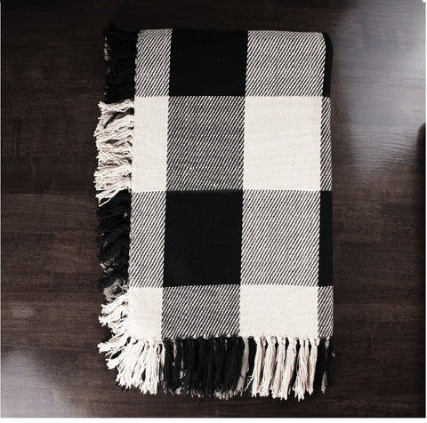 Buffalo Check Black Afghan 50"x60"