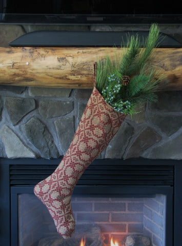 Patriot Knot Stocking 25" – Primitive Farmhouse Christmas Décor