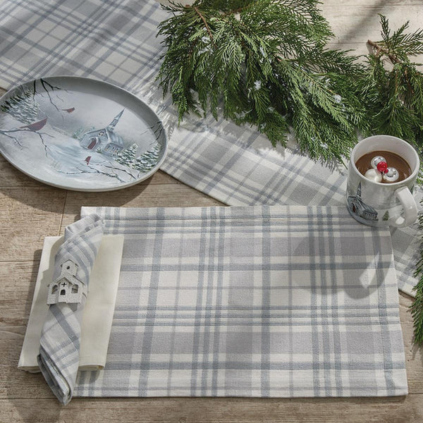Add calming and stylish touches to your holiday decor with the All Is Calm Placemats! Featuring a soothing combination of pewter and oatmeal with an accent of lurex sparkle, these placemats will be the perfect winter addition to your home!