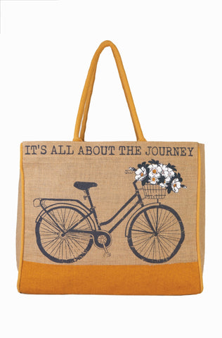 TRUST THE JOURNEY BURLAP TOTE