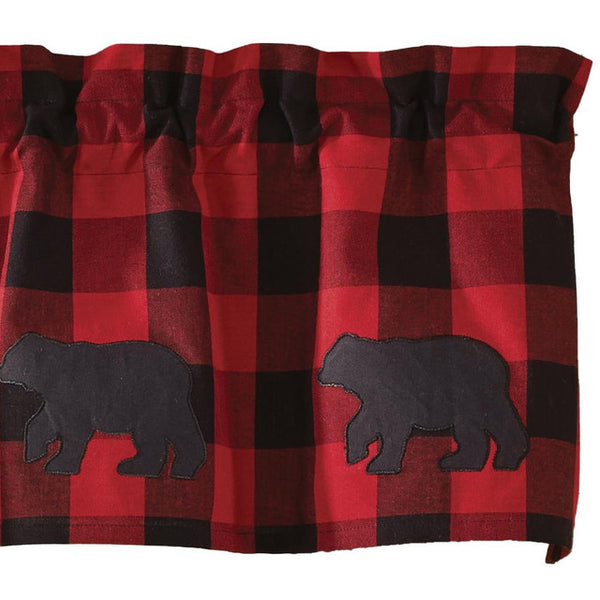 Buffalo Check Bear Lined Valance 60"