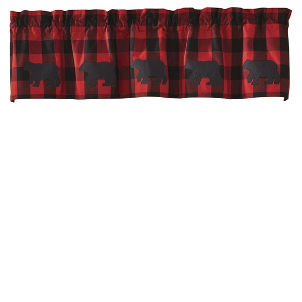 Buffalo Check Bear Lined Valance 60"
