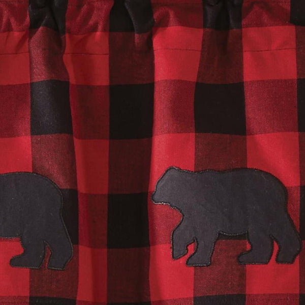 Buffalo Check Bear Lined Valance 60"