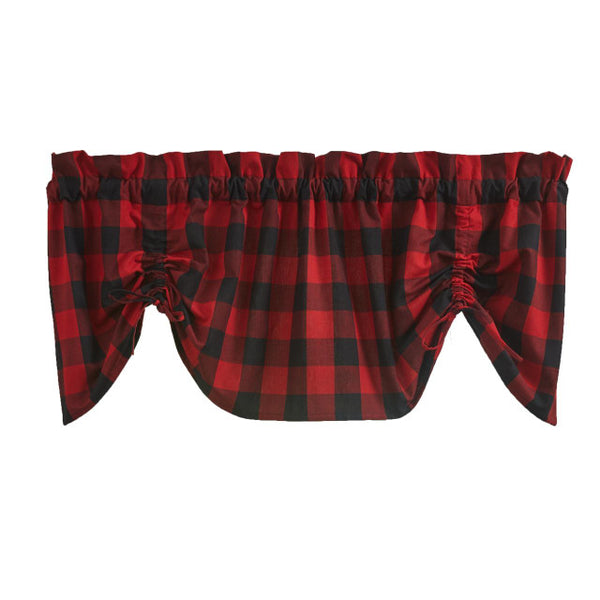 Buffalo Check Lined Farmhouse Valance