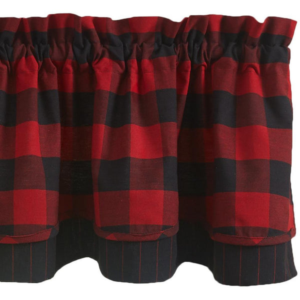Buffalo Check Lined Layered Valance 72X16