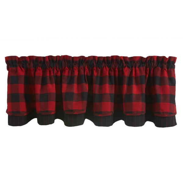 Buffalo Check Lined Layered Valance 72X16