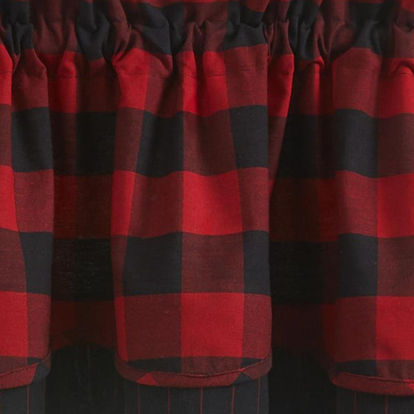 Buffalo Check Lined Layered Valance 72X16