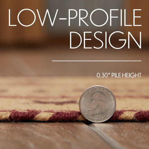 Burgundy Tan Jute Stair Tread Oval Latex 8.5x27