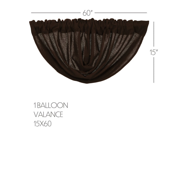 Burlap Chocolate Balloon Valance 15x60