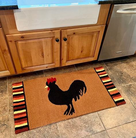 ROOSTER HOOKED RUG 24X48 - Clearance