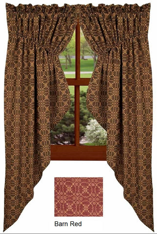 Marshfield Jacquard Gathered Swag Barn Red
