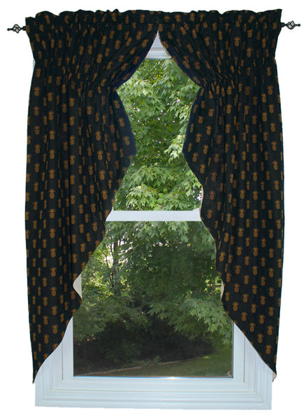 Pineapple Town Black Gathered Swag