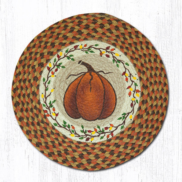 CH-222 Harvest Pumpkin Round Chair Pad 15.5"x15.5"