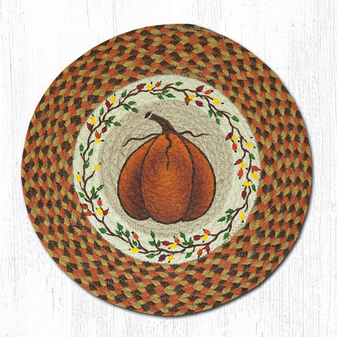 CH-222 Harvest Pumpkin Round Chair Pad 15.5"x15.5"
