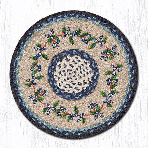 CH-312 Blueberry Vine Round Chair Pad 15.5"x15.5"