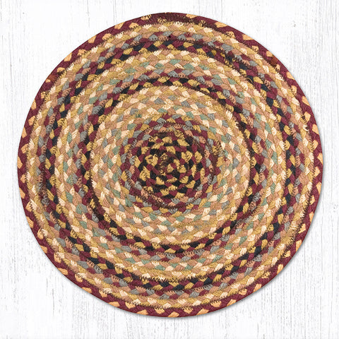 CH-357 Burgundy/Gray/Cream Jute Chair Pad 15.5"x15.5"