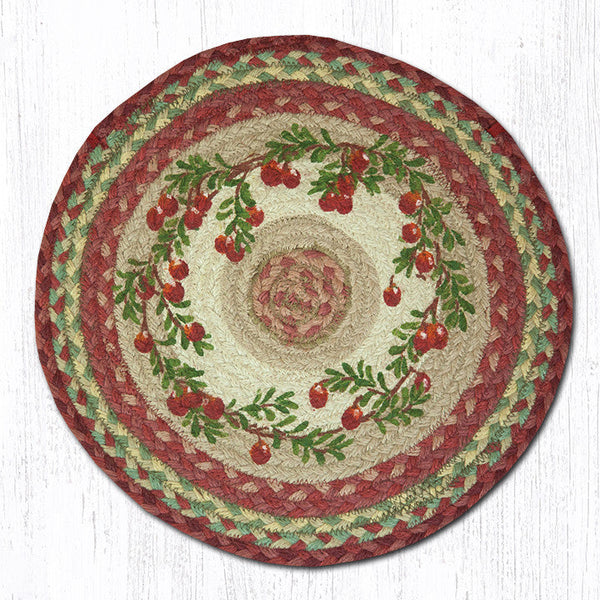 CH-390 Cranberries Round Chair Pad 15.5"x15.5"