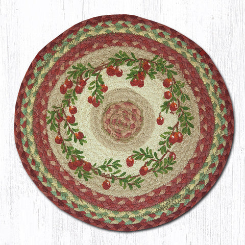 CH-390 Cranberries Round Chair Pad 15.5"x15.5"