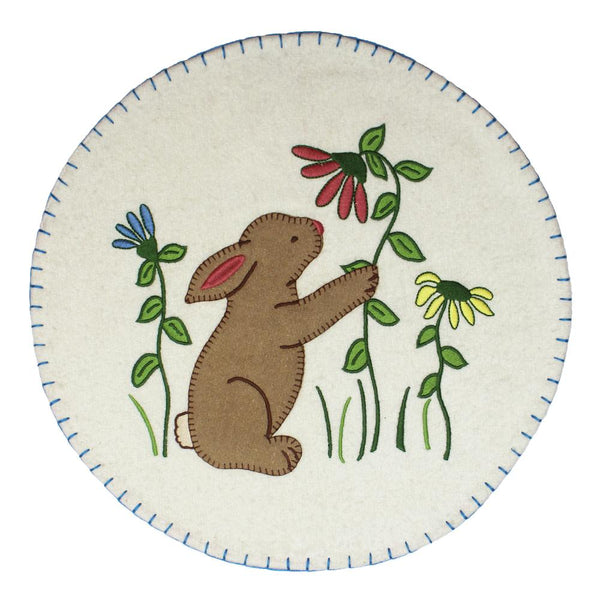 Bunny and Flowers Candle Mat
