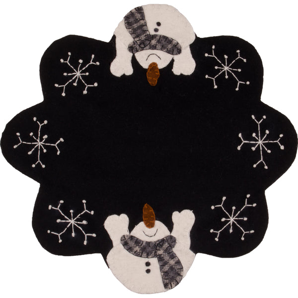 Snow Day Black Candlemat