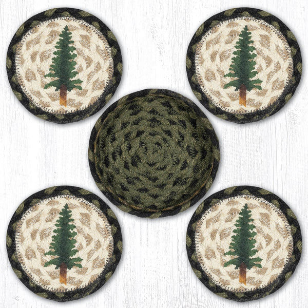 CNB-116 Tall Timber Coasters in a Basket 5"x5"