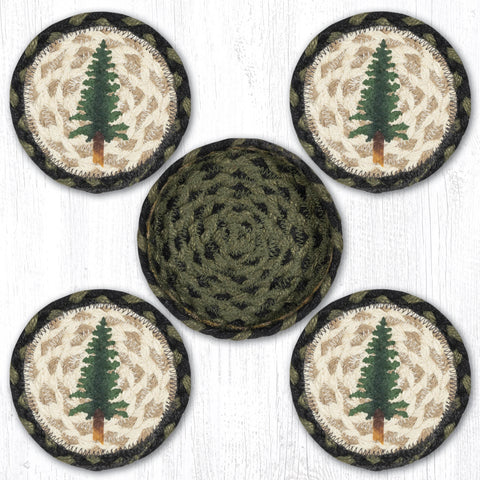 CNB-116 Tall Timber Coasters in a Basket 5"x5"