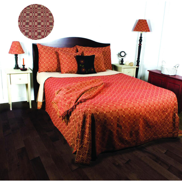 Kendall Jacquard Red Queen Bed Cover