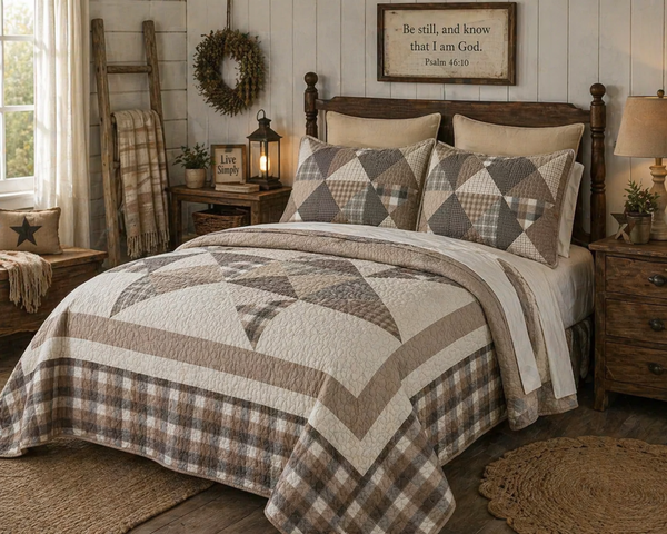 Donna Sharp Smoky Star Quilt Collection – Farmhouse Patchwork Bedding
