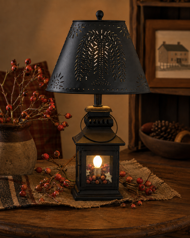 Iron Lantern Lamp Base - Black
