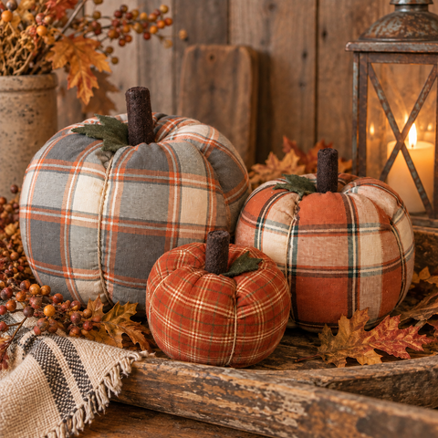 Fall Stuffed Pumpkins Trio, Set of 3 | Buy 2, Get 1 Free - Clearance All Sales Final