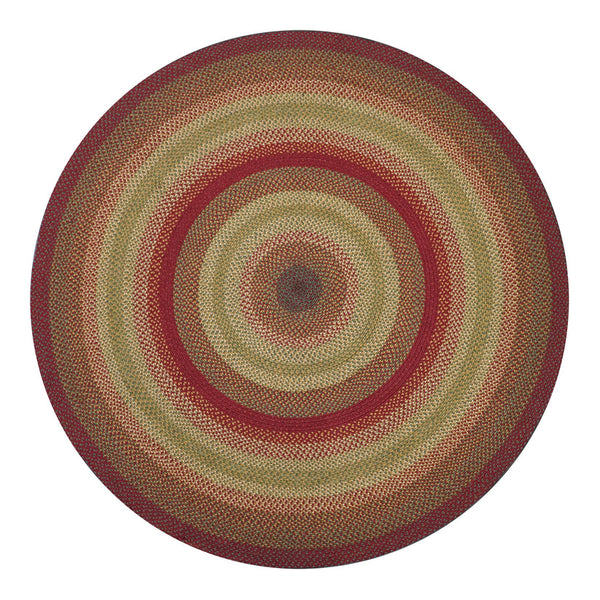 Cider Barn Red Jute Braided Round Rug 6' | Primitive Farmhouse Country