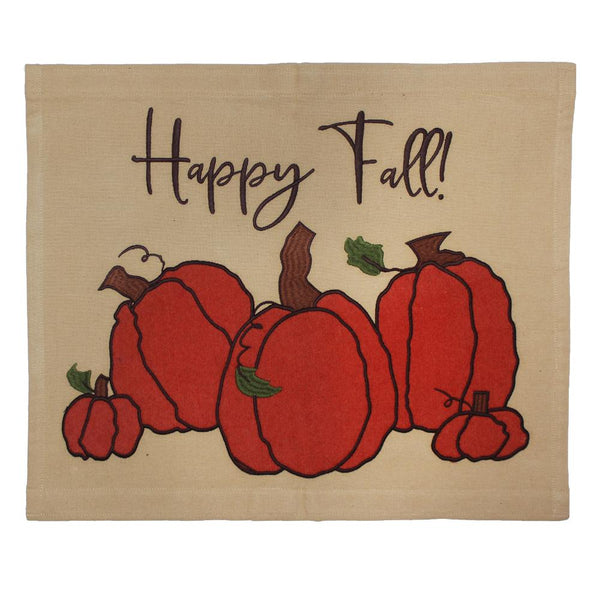 Happy Fall cotton pennant with pumpkins, 19.5x16, farmhouse door décor Primitive Country Style