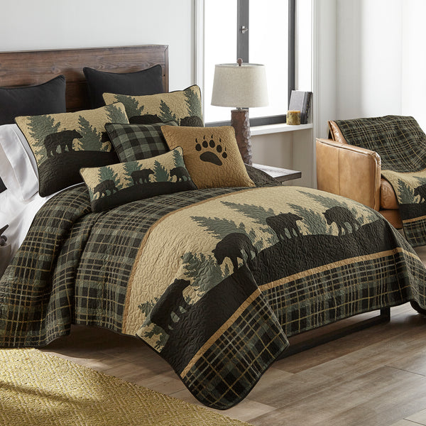 Bear Walk Plaid Quilted Bedding