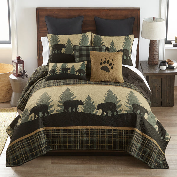 Bear Walk Plaid Quilted Bedding