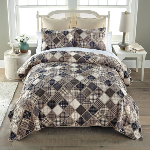 Driftwood 3pc Cotton Pieced Quilt Set