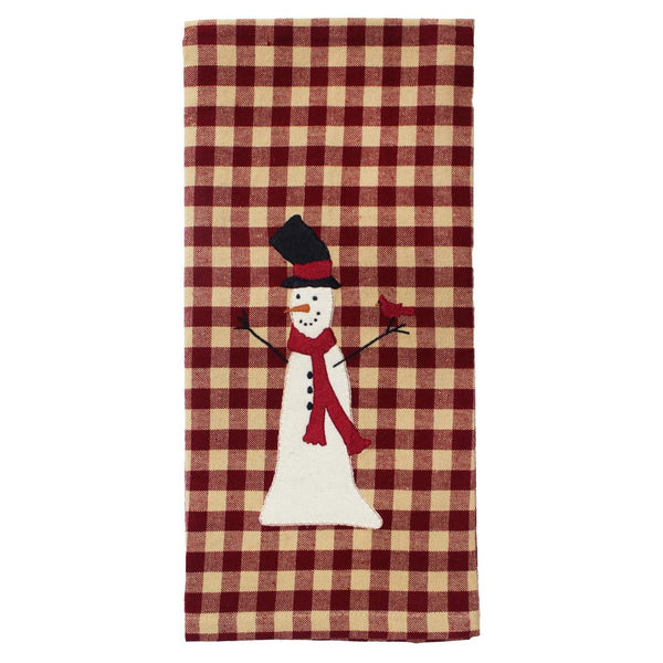 Tall Snowman Towel Set of 2 | Primitive Christmas Kitchen Towels