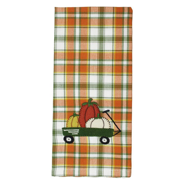 Wagon of Pumpkins Towels – Set of 2 Fall Farmhouse Kitchen Décor