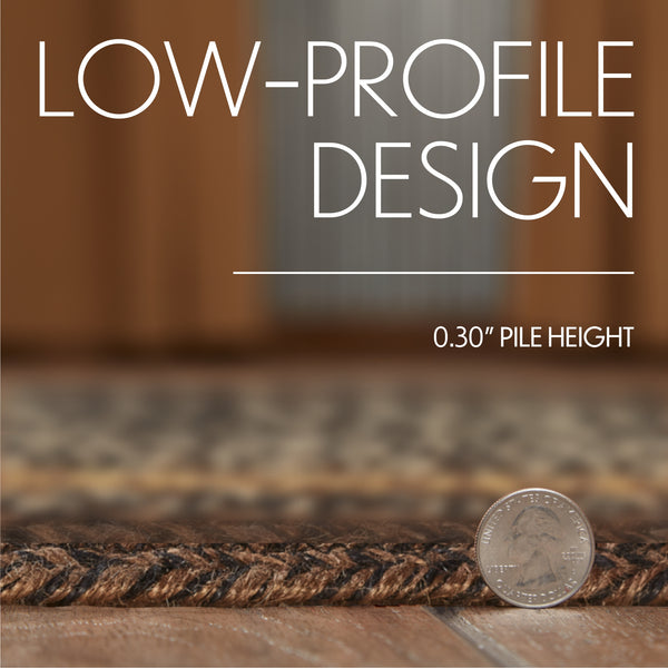 Espresso Jute Rug Half Circle 16.5x33