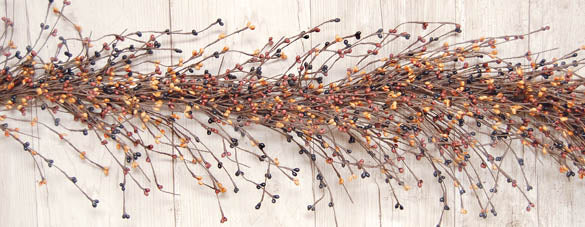 This Primitive Mix Garland features a blend of black, rusty and orange pips. 4 feet long.. Visit website for free shipping & discount offers.