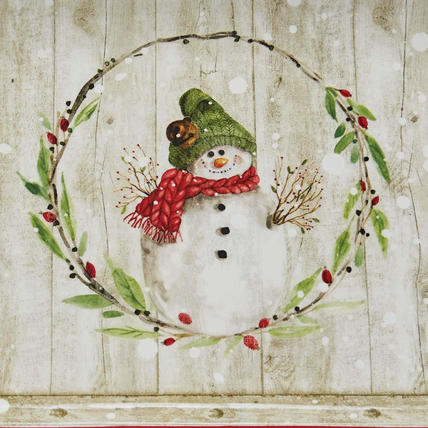 Farmhouse Snowman Platter