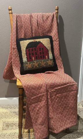 CHERRY BLOSSOM RED/TAN THROW 52"X74"