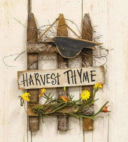 Hanging Lath Harvest Time Gate. See website for free shipping offer. Primitive Country Farmhouse Home Decor.