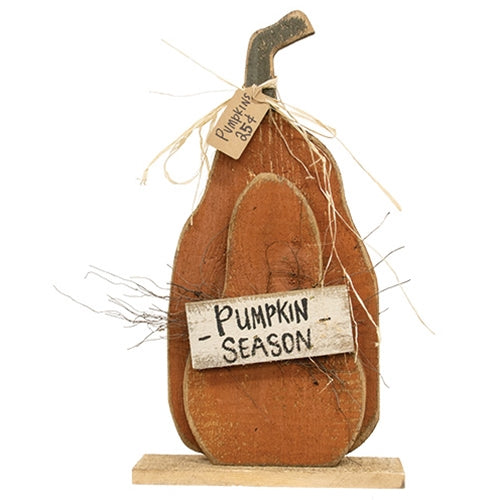 Rustic Wood Pumpkin Season Sign | Primitive Fall Decor
