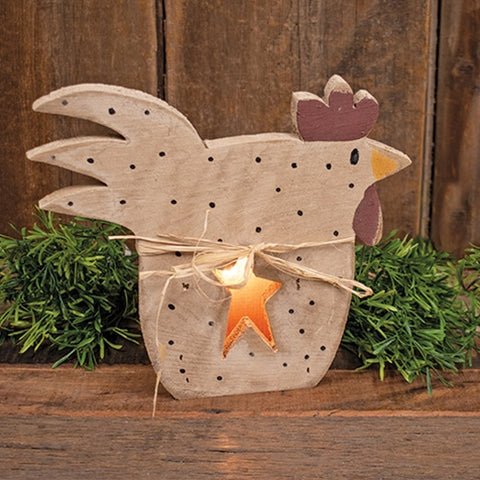 Rustic Light Up Chicken Decor | Primitive Spring Farmhouse Decor