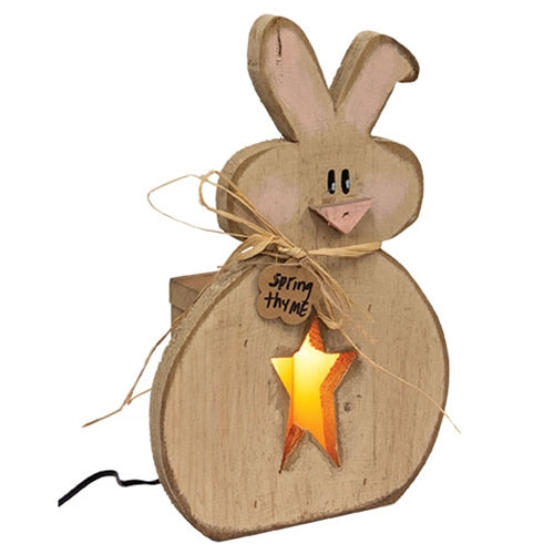 Rustic Light Up Bunny Decor | Spring Primitive Easter Bunny